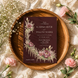 Convite Casamento Floral Botânico Romântico e Elegante