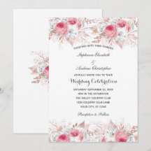 Casamento Floral Botânico Rosa Branco Dourado Rosa