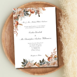 Convite Casamento Floral Botânico Tons de Terra Terracota