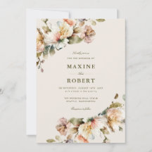 Casamento Floral Botânico Vintage Elegante Econômi