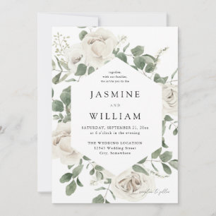 Convite Casamento Floral Branca 2
