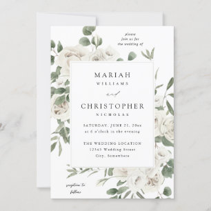 Convite Casamento Floral Branca 4