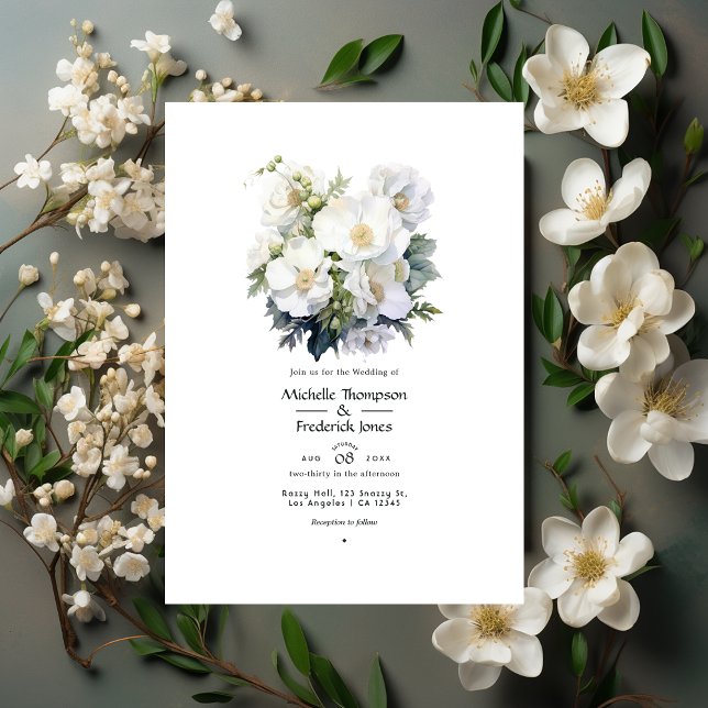 Convite Casamento Floral Branco (Criador carregado)