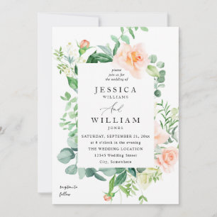 Convite Casamento Floral Branco 2b