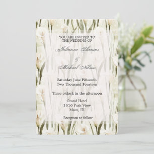 Convite Casamento Floral Branco bonito Calla Lilly Green