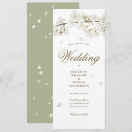 Convite Casamento Floral Branco com Letra Dourada