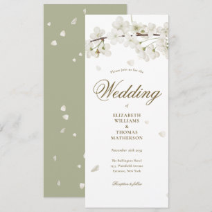 Convite Casamento Floral Branco com Letreiro Dourado