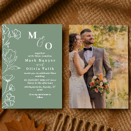 Convite Casamento Floral Branco Elegante