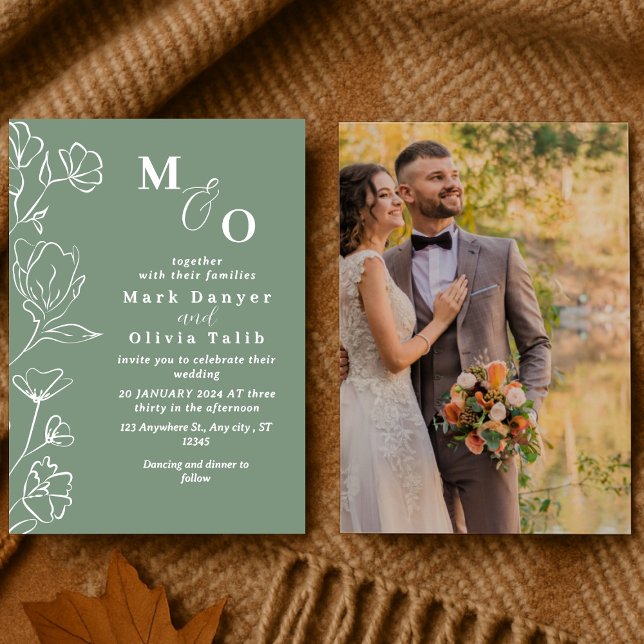 Convite Casamento Floral Branco Elegante (Criador carregado)