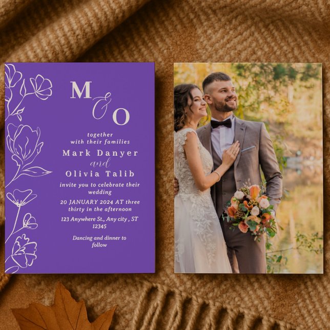 Convite Casamento Floral Branco Elegante (Criador carregado)