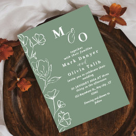 Convite Casamento Floral Branco Elegante