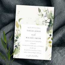 Casamento Floral Branco Elegante Boho Abstrato Ver