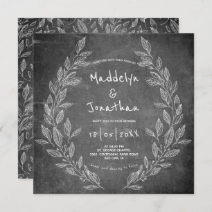 Convite Casamento Floral Branco-Preto-Russo