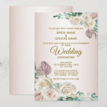 Casamento Floral Branco Rosa com Aquarela Verde