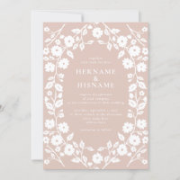 Casamento Floral Branco Simples Cor-de-Rosa Blush