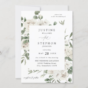 Convite Casamento Floral Branco Suave 5