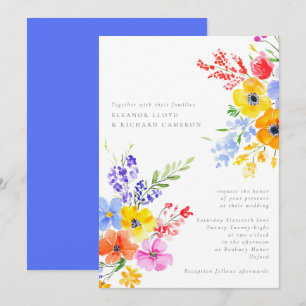 Convite Casamento Floral Bright & Bold Watercolor