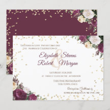 Casamento Floral Burgundy Diamantes Dourados