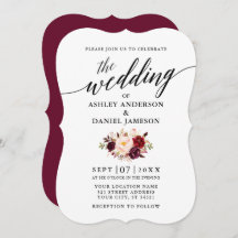 Casamento Floral Burgundy - Script de Caligrafia E