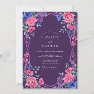 Convite Casamento Floral Caprichoso de Ámbar