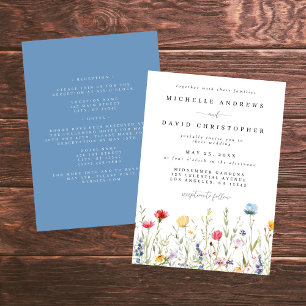Convite Casamento Floral Caprichoso de Verão