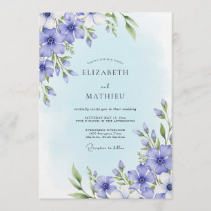 Convite Casamento Floral Caprichoso de Vinca