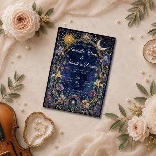 Convite Casamento Floral Celestial Etéreo