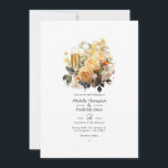 Convite Casamento Floral Champagne<br><div class="desc">Convite de casamento floral champagne. Ideal para um casamento no jardim. O código QR no verso direciona para o site do seu casamento,  onde as pessoas podem saber mais e responder</div>
