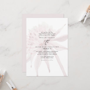 Convite Casamento Floral Champanhe Rosa Suave