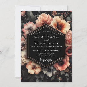 Convite Casamento Floral Chiaroscuro Rosado