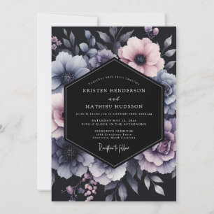 Convite Casamento Floral Chiaroscuro Wisteria