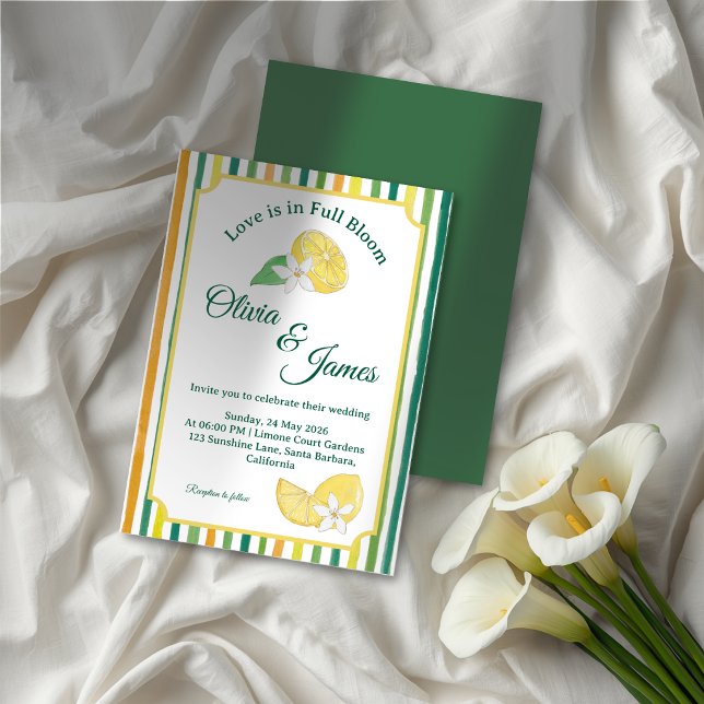 Convite Casamento Floral Chic de Limão e Lima (Criador carregado)