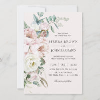 Casamento Floral Chic Soft Blush Pink Ivory Peonie