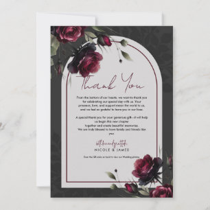 Convite Casamento Floral Cinza Sombrio Rosas Vermelhas de 