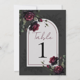 Convite Casamento Floral Cinza Sombrio Rosas Vermelhas de