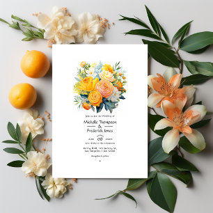 Convite Casamento Floral Cítrico