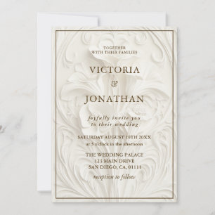Convite Casamento Floral Clássico Art Nouveau
