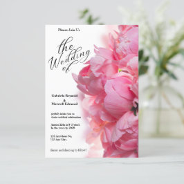 Convite Casamento Floral Clássico de Rosas claro