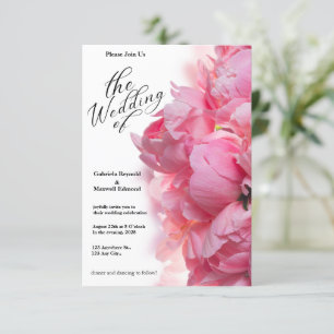 Convite Casamento Floral Clássico de Rosas claro