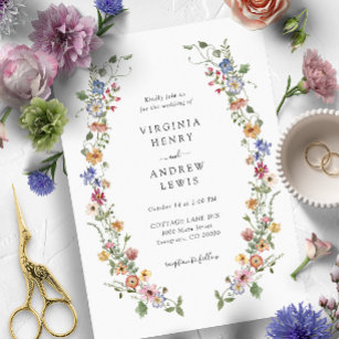Convite Casamento Floral Colorido
