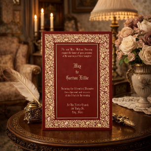 Convite Casamento Floral Colorido Era Vitoriana Vintage 18