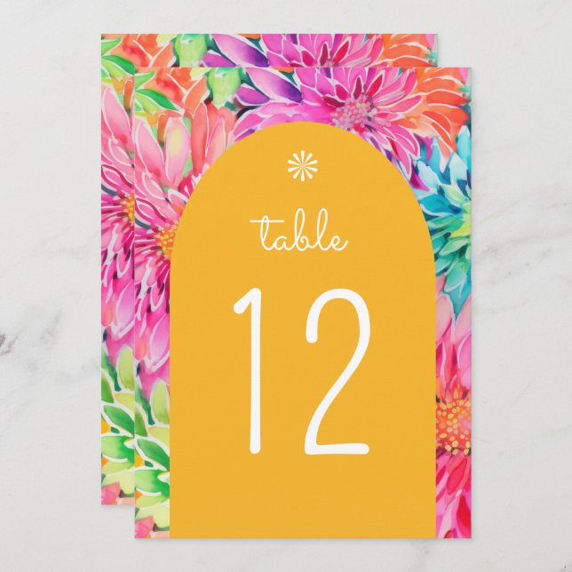 Convite Casamento Floral Colorido Moderno de Aquarela Trop (Frente/Verso)