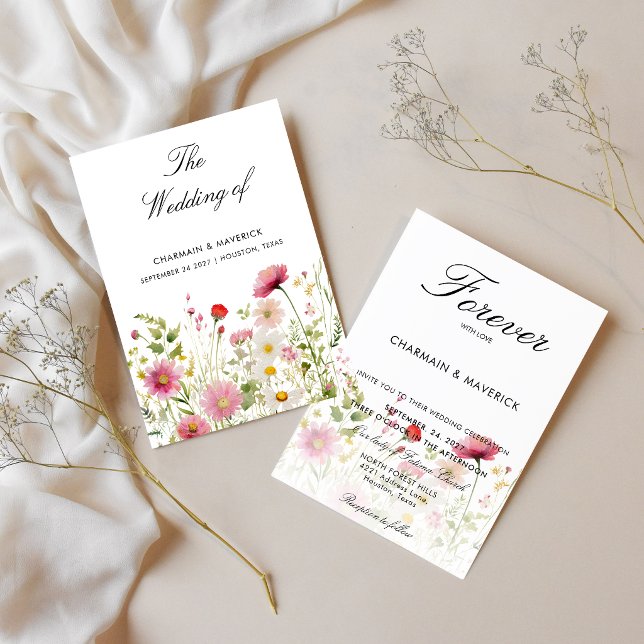 Convite Casamento Floral com amor para sempre (Criador carregado)