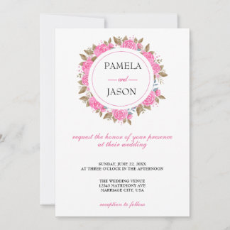 Convite Casamento Floral com Aquarela do Jardim de Verão