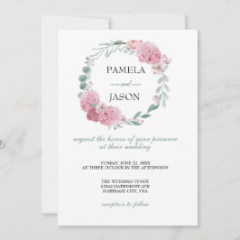 Convite Casamento Floral com Aquarela do Jardim de Verão
