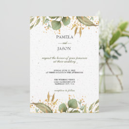 Convite Casamento Floral com Aquarela do Jardim de Verão