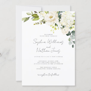 Convite Casamento Floral com Champanhe