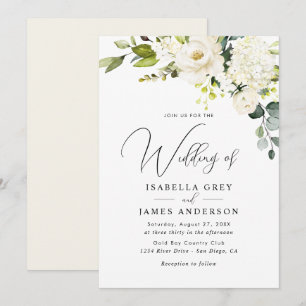 Convite Casamento Floral com Champanhe Elegante