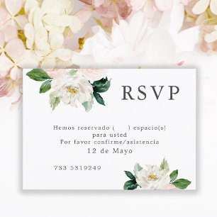Convite Casamento Floral com Cor de Água Rosa Esbranquiçad