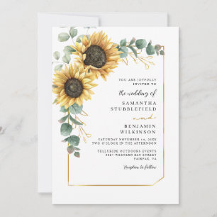 Convite Casamento Floral com Girassóis